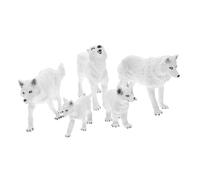 LRXIYODE 5Pcs Realistic Arctic Wolf Model Wildlife Animal Figurines Educational for Boys and Desktop Decoration and Nature-inspired Play Collection