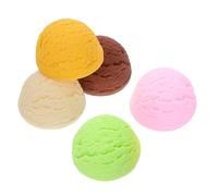 LRXIYODE 5pcs Realistic Artificial Ice Cream Balls Set - Vanilla, Strawberry, Chocolate, Mango Melon Flavors - Decorative Dessert Props for Photography, Home Shop Display