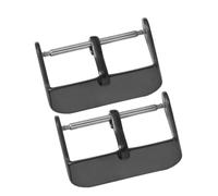 LRXIYODE 5pcs Stainless Steel Watch Strap Clasp Buckle Black Replacement for Leather Silicone Electronic Bands Easy Install Secure Locking Wrist Accessories