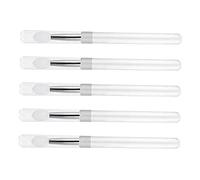 LRXIYODE 5Pcs Transparent Silicone Lip Brush Reusable Eyeshadow Applicator with Lid Versatile Makeup Brush for Lipstick Gloss and Eye Makeup Travel Friendly Beauty Tool