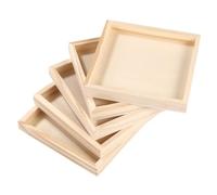 LRXIYODE 5pcs Wooden Nested Puzzle Sorting Trays Capacity Storage for Blocks Reusable Wooden Serving Trays for Organizing and Sundries Easy to Clean and Maintain