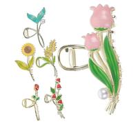 LRXIYODE 6 pcs Large Metal Claw Clips for Thick and Fine Hair Decorative Fish Tail Wheat Strawberry Designs Strong Hold Hair Claw Clips for Women and Suitable for Everyday Use and Special