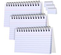 LRXIYODE 6 Pcs Small Lined Notecards Spiral Notebooks with Transparent Frosted Cover for Office School Study Notes and Inspiration Recording Portable Stationery Supplies