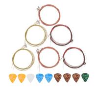 LRXIYODE 6 Sets Acoustic Guitar Strings Set with Copper and Metal Material, Featuring Optimized Tone Clarity and Professional Winding Technique, for Stage Performance and Home Practice