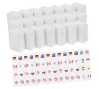 LRXIYODE 65pcs National Flag Mahjong Game Plastic Tiles with Country Flag Stickers Simplified Gameplay for Family Fun and Relaxation Travel Friendly Tile Game for All Ages