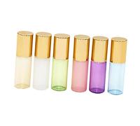 LRXIYODE 6pcs 3ml Pearlescent Glass Roll-on Bottles Set for Essential Oils, Refillable Portable Subpackaging Roller Bottles with Steel Balls, Suitable for Travel and Aromatherapy Use
