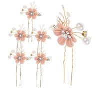 LRXIYODE 6Pcs Bridal Pearl U Shaped Hairpins Elegant Flower Hair Accessories for Weddings Engagements Special Occasions Lightweight and Easy to Use for Women