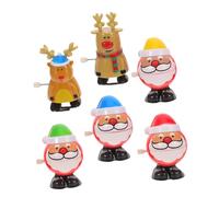 LRXIYODE 6pcs Christmas Windup Assorted Reindeer Snowman Clockwork Playthings Lightweight Holiday Party Favors Stocking Stuffers Interactive Xmas to Develop Motor Skills