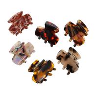 LRXIYODE 6pcs Creative Small Tortoise Shell Barrettes Leopard Print Hair Clips with Strong Teeth Design for Thick and Thin Hair for Women
