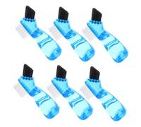 LRXIYODE 6pcs Double Sided Denture Toothbrush for False Teeth Cleaning Portable Short Handle Brush with Soft Bristles for Retainers and Appliances Care