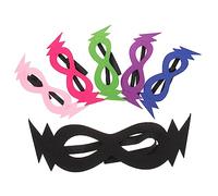 LRXIYODE 6pcs Felt Mask Set for Costume Masks for Halloween Mardi Gras and Dress Up Superhero Blue Green Pink Purple Black Red