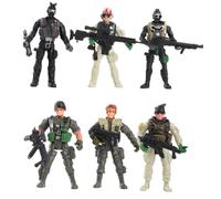 LRXIYODE 6Pcs Flexible Military Soldier Model for Movable Arms and Legs Action Figures Playset Plastic Army Soldiers for Imaginative Military Games and Parent Interaction