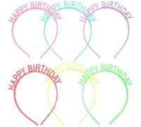 LRXIYODE 6Pcs Glow-In-The-Dark Birthday Party Hair Bands with Teeth, Crown Headpieces for, Fun Party Hair Accessories for and Boys