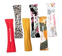 LRXIYODE 6pcs Hair Bun Maker Set Lazy Hair Curler Donut Maker for Women Includes Red Yellow Pink Leopard Print Flower Designs