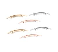 LRXIYODE 6pcs Hair Clips Long Barrettes for Women Golden Silver Rose Gold Brushed Finish Hair Accessories for Parties Birthdays Special Occasions