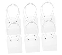 LRXIYODE 6pcs Handheld Bouquets Bags Clear Flower Packing Bags Reinforced Handles for Floral Arrangements for Packaging and Special Occasions