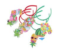 LRXIYODE 6PCS Hawaiian Luau Party Headbands Lightweight Tropical Pineapple Flamingo Palm Tree Hairbands for Birthday Beach Pool Decor Summer Celebration Accessories