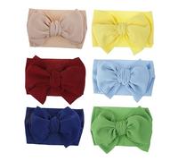 LRXIYODE 6pcs Headbands Bowknot Hair Wraps Soft Stretchy Wide Elastic Bands for Newborns Mixed Colors Comfortable Fit
