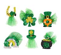LRXIYODE 6pcs Holiday Decorative Clip Shaped Hair Pin 3.14x2.55x0.39in Reusable Lightweight for Adults St Patrick's Day Spring Party Hair Accessories
