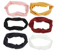 LRXIYODE 6pcs Knotted Yoga Headbands for Women Soft Lightweight Cloth Sweatbands for Sports Washing Face Workout Non Burden Hair Accessories with Multiple Colors