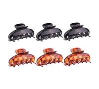 LRXIYODE 6pcs Large Hair Claw Clips for Women Non Slip Design for Thick Thin Hair Comfortable Headdress Accessories for Travel Bathing Daily Styling Bright Black Red Tortoise