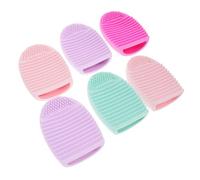 LRXIYODE 6pcs Makeup Brush Cleaning Pad Silicone Beauty Brush Cleaner Mat for Efficient Makeup Removal Mixed Color Scrubber for Home and Salon Use