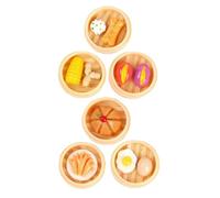 LRXIYODE 6Pcs Miniature Steamed Food Models Mini Adornments for Dollhouse Kitchen Decor Teaching Props Mixed Styles