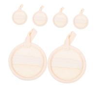 LRXIYODE 6pcs Natural Loofah Facial Exfoliating Scrub Pads with Elastic Strap for Gentle Makeup Removal Scrubbing Skin Friendly Texture Suitable for All Skin Types Lightweight Multipurpose