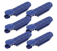 LRXIYODE 6pcs Navy Blue Hair Curlers and Styling Clips Volumizing Root Wave Rollers Plastic Hair Accessories for Women Diy Curly Hairstyles at Home