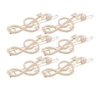 LRXIYODE 6pcs Pearl Musical Note Hair Clips Cute Stylish Hair Accessories for Bangs Faux Bobby Pins Party Prom Wedding Concert Decorative