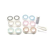 LRXIYODE 6pcs Plastic Lens Case Holder with Clamshell Design Lightweight Pp Material Lens Container Storage Box Equipped with Bottle Tweezers and Suction Stick for Cabinet and Table Use
