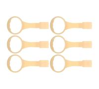 LRXIYODE 6Pcs Playpen Pull Up Rings, Bed Hanging Rings for Walking Training, Nursery Care Accessories for Stand-Up Exercise, Light Yellow