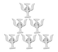 LRXIYODE 6pcs Psychology Psi Symbol Brooch Silver Vintage Lapel Pins for Psychologists Psychiatrist Therapists Students Scarf Pin Greek Letter Badge Jewelry