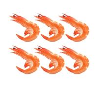 LRXIYODE 6pcs Realistic Shrimp Model Pvc Decorative Props Bright Orange Lifelike Design Will Not Fade Or Deform Not Easy to Wear Or Tear for Model Houses and Hotels