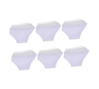 LRXIYODE 6Pcs Solid Color All-match Doll Briefs Cotton Underwear for Dolls Elastic White Panties for Pretend Play