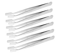 LRXIYODE 6pcs Stainless Steel Craft Tweezers with Wide Flat Tips Non Slip Handles Precision Jewelry and Stamp Tongs for Hobby Projects Laboratory and Industrial Use