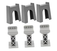 LRXIYODE 6pcs Train Bridge Pier Supports for Mini Train Tracks Plastic Railway Accessories for Creative Track Building and Imaginative Play Compatible with Railroad
