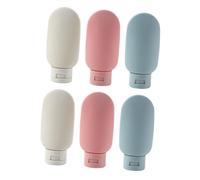 LRXIYODE 6Pcs Travel Silicone Refillable Bottles for Toiletries Portable Lotion Containers with Flip Caps Squeeze Makeup Storage for Travel Gym Business Trips Pink Gray Blue Random Color