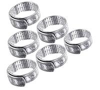 LRXIYODE 6pcs Vintage Chinese Style Amulet Finger Rings for Men Women Metal Wealth Symbol Rings with Lucky Design Smooth Comfortable Fit Gift