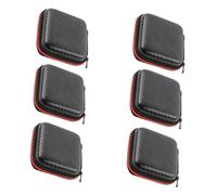 LRXIYODE 6pcs Waterproof Earphone Storage Bag with Portable Cable Organizer for Travel, Digital Product Pouch Anti-pressure Data Cable and Charger Case in Black and Red