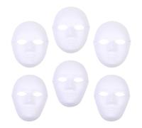 LRXIYODE 6Pcs White Paper DIY Paintable Masquerade Masks Set for Party Decoration Blank Full Face Masks for and Adults for Festival and Dress-Up Play