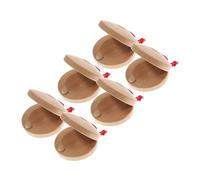 LRXIYODE 6pcs Wood Finger Castanets Small Percussion Musical Instruments for Adults and DIY Rhythm Portable Lightweight Coordination Enhancer