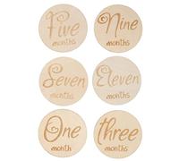 LRXIYODE 6Pcs Wooden Milestone Cards Newborn Photo Props Safe Skin Friendly Discs for Capturing First Year Memories for Photography Growth Milestones