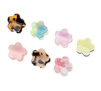 LRXIYODE 7pcs Flower Hair Clips Small Claw Clips for Mixed Color Hair Accessories for Sweet Hairstyles Strong Hold