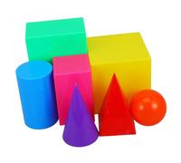 LRXIYODE 7pcs Large Geometric Model Set Including Rectangular Prism Cylinder and Cone Shapes Educational Portable Teaching Toys for Kids Stem Learning