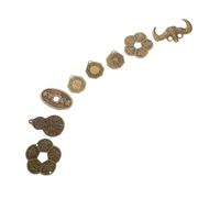 LRXIYODE 8pcs Ancient Chinese Feng Shui Brass Coins for Luck and Wealth Multipurpose Divination and Decorative Collectibles with Mixed Style Feng Shui Props