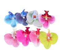 LRXIYODE 8pcs Bohemian Flower Hairpin Styling Clips Pins with Butterfly Orchid Flowers, Fake Leather and Imitation Pearl, Duckbill Clip Structure, Elegant Updo Solution and Versatile