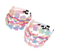 LRXIYODE 8pcs Headbands for Colorful Heart Star Print Gradient Rainbow Hairbands Hair Accessories for Ages Party Daily Wear Festive Decoration