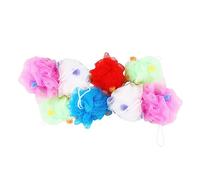LRXIYODE 8pcs Large Soft Mesh Bath Balls Shower Puff Loofah Sponge with Rope for Gentle Exfoliating and Back Scrubbing PE Material for Adults Bathing Random Color