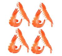 LRXIYODE 8pcs Lifelike Simulation Shrimp Models with High Precision Crafting and Realistic Textures for Kitchen Display Photography Props Party Decorations and Educational Use